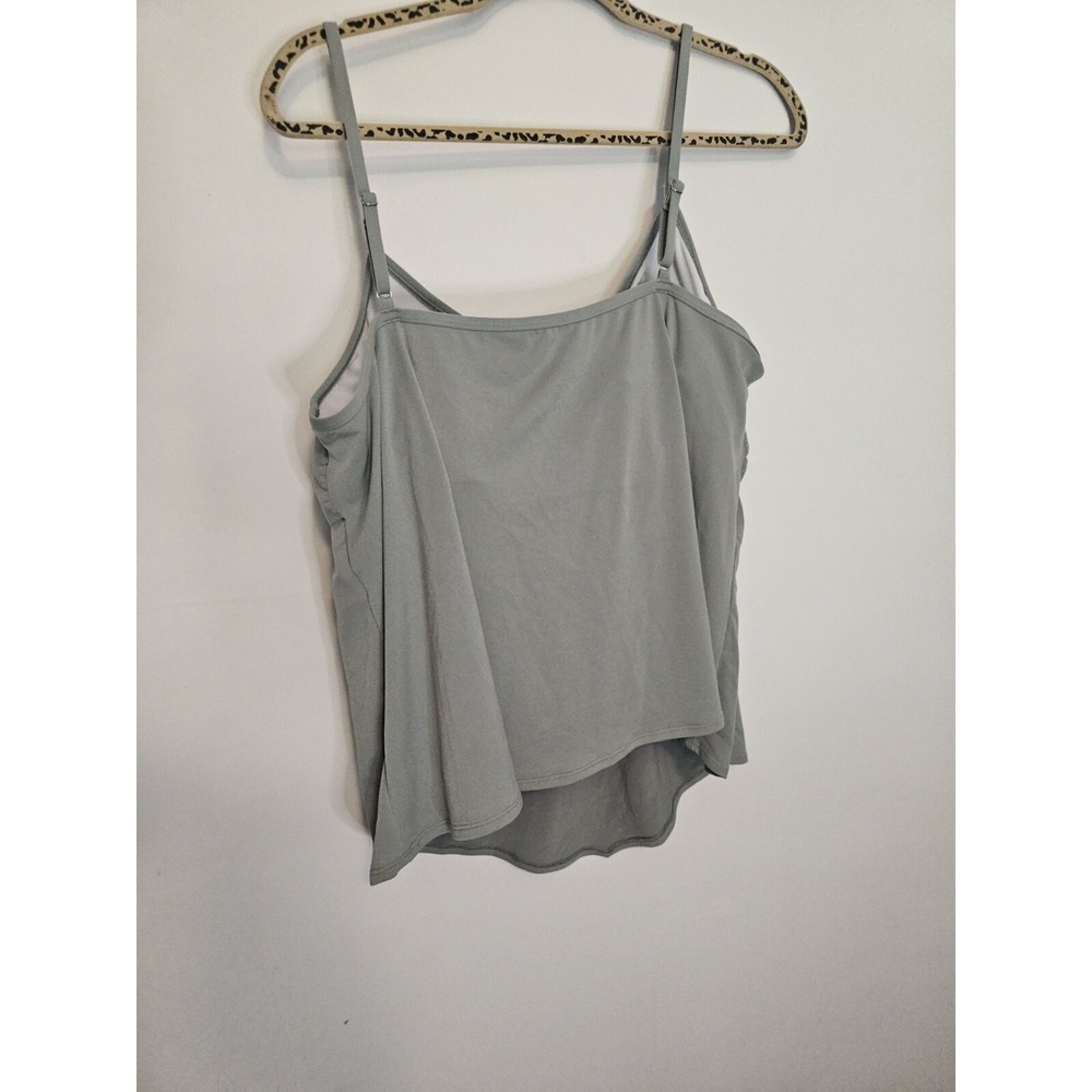 Hanky Hem Tankini Swim‎ Top Xxl Sage Green Beach Pool Summer Coverup - Picture 4 of 7